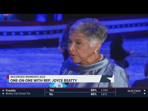 Joyce Beatty talks after being projected winner of US House District 3
