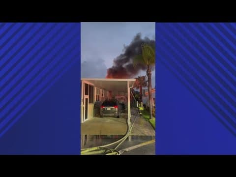 Clearwater mobile home catches fire after lightning strike