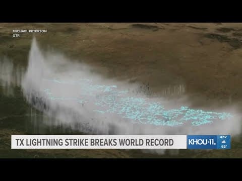 Record-breaking lightning bolt strikes in Texas