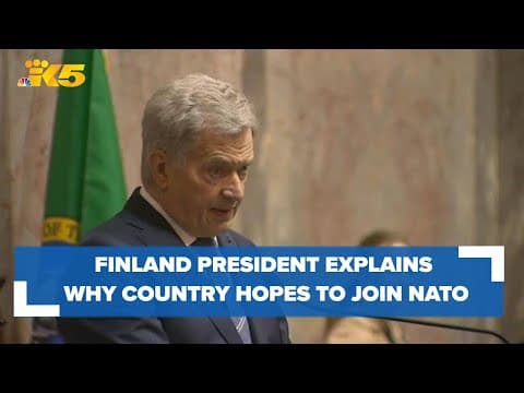 Finland president visiting Washington state, hopes the country will join NATO