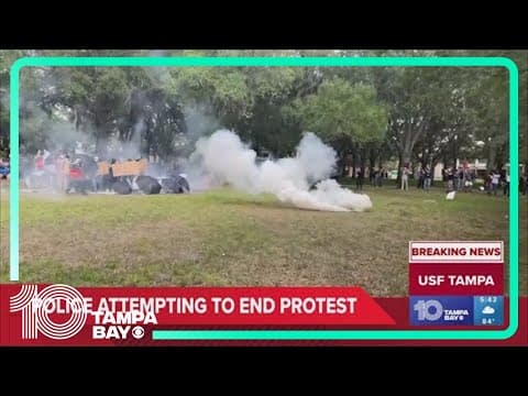 Tear gas causes demonstrators to leave during pro-Palestine protest on USF campus
