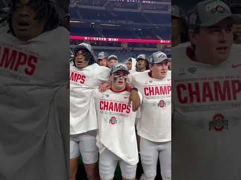 The Ohio State Buckeyes sing “Carmen Ohio” after beating Texas.
