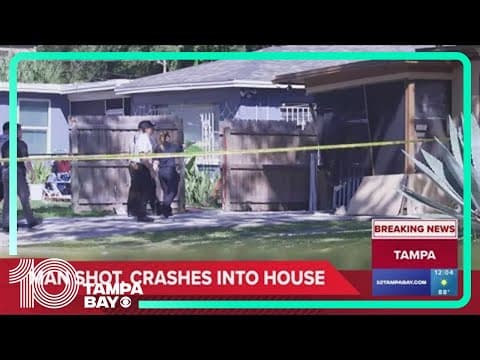 Tampa Police: Man who was shot crashes into house, injures woman inside