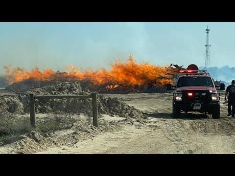 Crews battling brush fire in Waller
