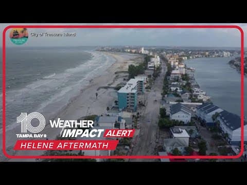 Aerials above Treasure Island show Hurricane Helene's impact
