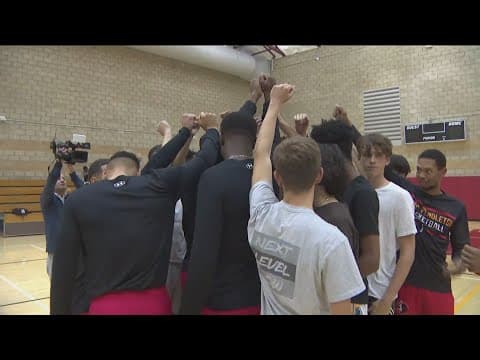 All-Marine Basketball Team puts players for El Camino High to the test during scrimmage at Camp Pend