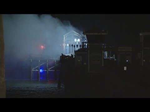 As many as 100 firefighters continue to extinguish flames on 'iconic' Oceanside Pier | 10 p.m. updat