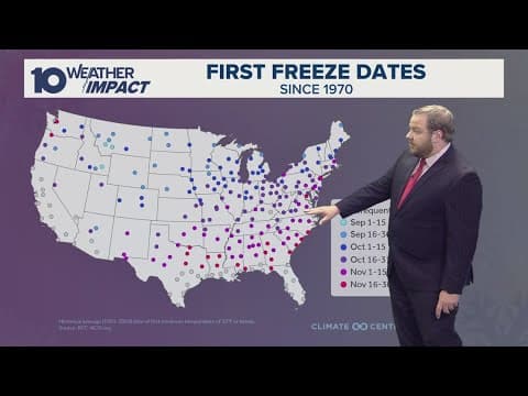 When will the first freeze be in Columbus?