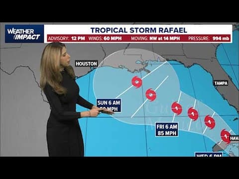 Tropical update: Rafael expected to strengthen and move into the Gulf of Mexico