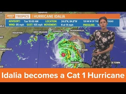 Tuesday noon tropical update: Idalia becomes a Cat 1 Hurricane