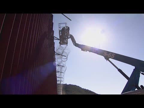 Camp Pendleton Marines reinforce border wall in Campo