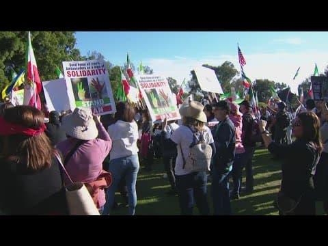 Iranian-Americans take to the streets of Balboa Park of to protest for change