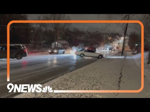 Snow causes slick roads in Denver metro area