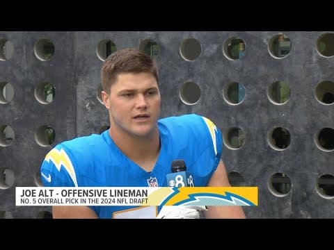 Chargers top draft pick offensive lineman Joe Alt talks about his upcoming first NFL season