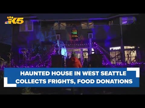 Haunted house in West Seattle collects frights and food donations