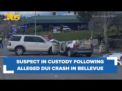 Suspect in custody following alleged DUI crash in Bellevue