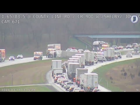 High winds blow over semi truck near Shelby/Johnson County line