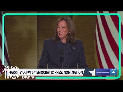 Kamala Harris accepts Democratic presidential nomination