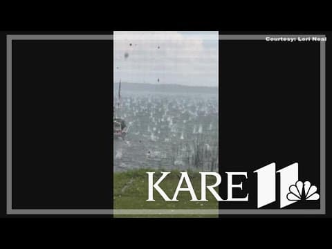 Storms drop large hail on Minnesota lake in Itasca County