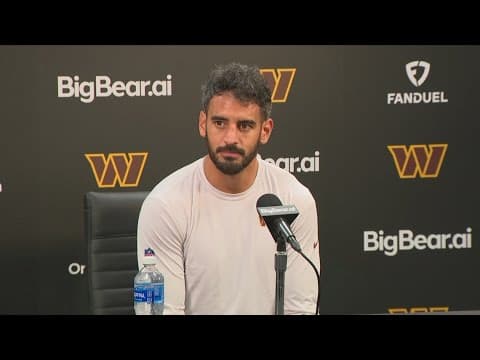 FULL PRESSER: Commanders QB Marcus Mariota speaks after practice