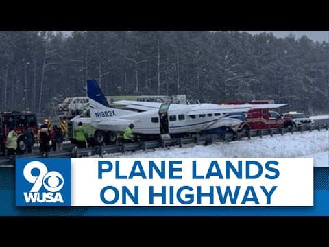 VIDEO: Plane makes emergency landing on Virginia highway