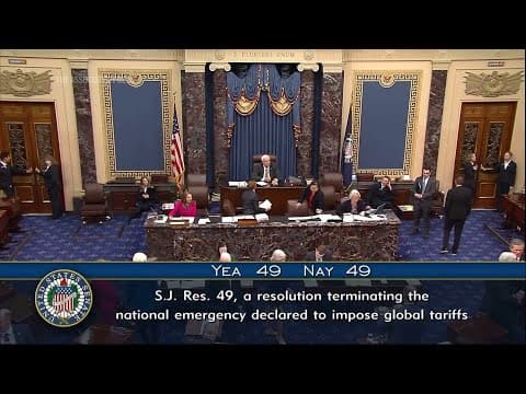The Senate votes down resolution to block Trump's global tariffs amid economic turmoil