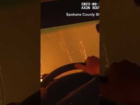 Watch: Deputy drives through tunnel of fire to escape wildfire in eastern Washington