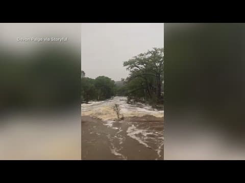 Camp Mystic campers singing on bus as they're evacuated from flooding