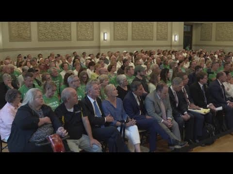 Hundreds protest church's request to build 173-foot spire on Fairview building