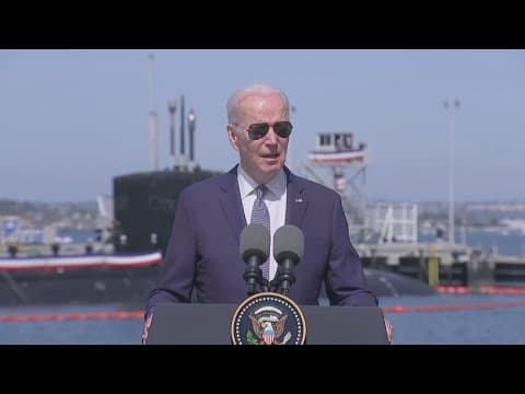 President Biden speaks at Naval Base Point Loma following meeting with Australia and United Kingdom