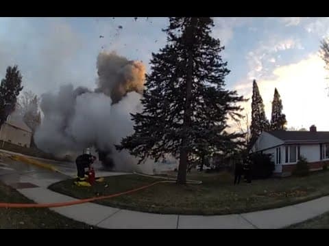 Illinois garbage truck explosion: New video shows blast that injured two officers and a firefighter