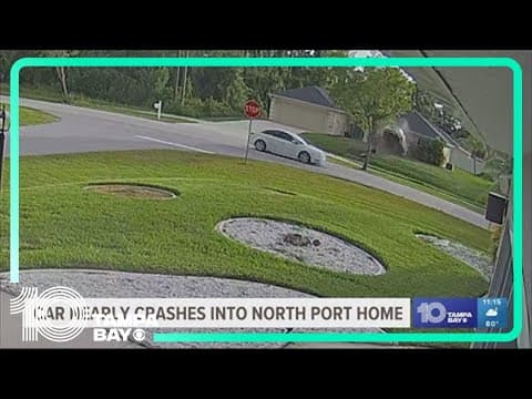 Driver nearly crashing into North Port home caught on video
