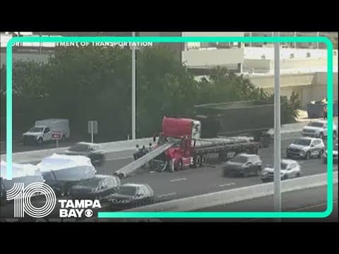 Poles impale semi-truck on I-275 SB in Tampa