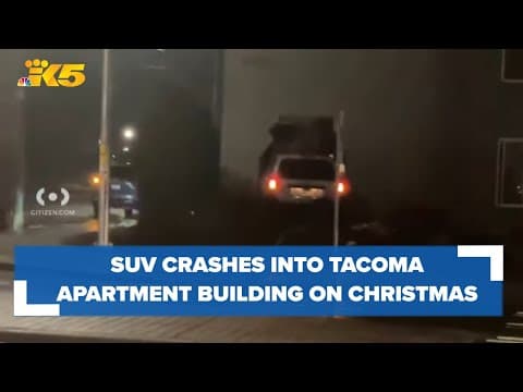 SUV crashes into Tacoma apartment building on Christmas