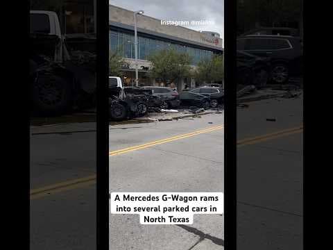 A Mercedes G-Wagon crashed into cars parked at The Star in Frisco, Texas
