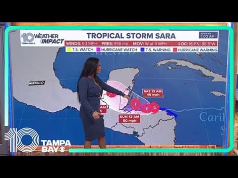 Tracking the Tropics: Sara moves along Honduras coast as tropical storm