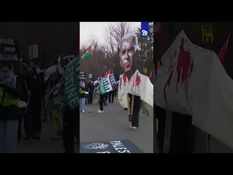 ‘Genocide’ | Protestors outside home of US Secretary of Defense on Christmas