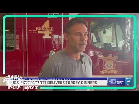Former Bucs player Mike Alstott supplies St. Pete fire stations with turkey dinners