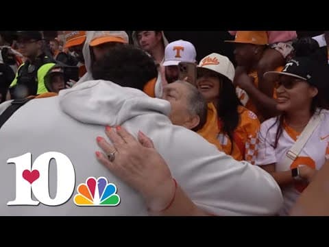 Tennessee quarterback Joey Aguilar embraces family during first Vol Walk