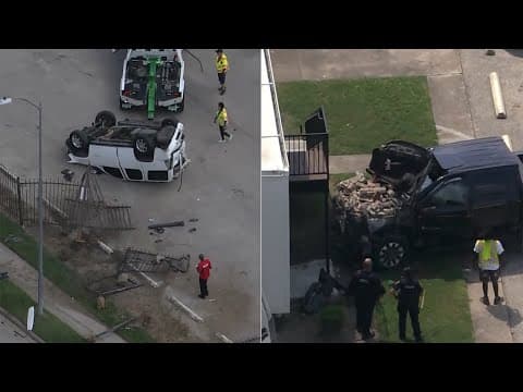 Police chase ends in crash at north Harris County apartment complex