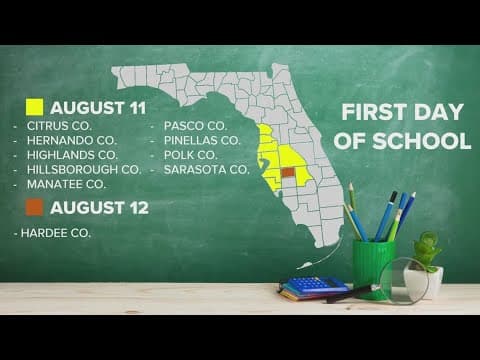 When does school start in the Tampa Bay area?