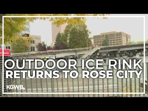 Portland winter outdoor ice rink under construction