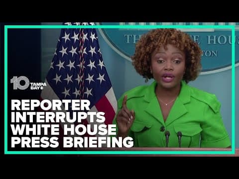 Reporter interrupts White House press briefing, shouts over Press Secretary Karine Jean-Pierre