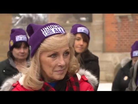 Food service workers rally ahead of potential strike at local schools