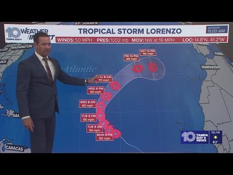 Tracking the Tropics: Tropical Storm Lorenzo moves in the Atlantic