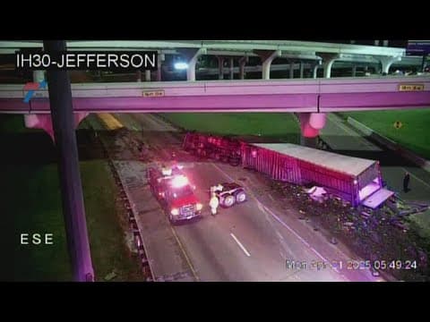 DFW Traffic: Crash closes eastbound lanes of I-30 to I-35E