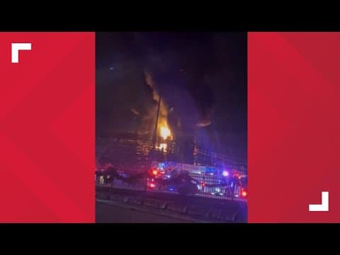 Large fire burning at electrical substation in north Fort Worth
