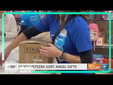 Our volunteers sort Angel Tree gifts