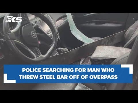 Driver in Lynnwood narrowly avoids injury after piece of steel thrown from overpass
