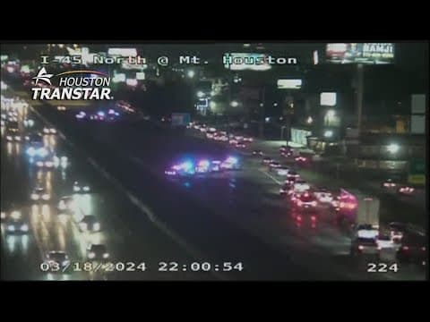 HPD: Northbound lanes of North Freeway shut down at West Road after person hit, killed by vehicle
